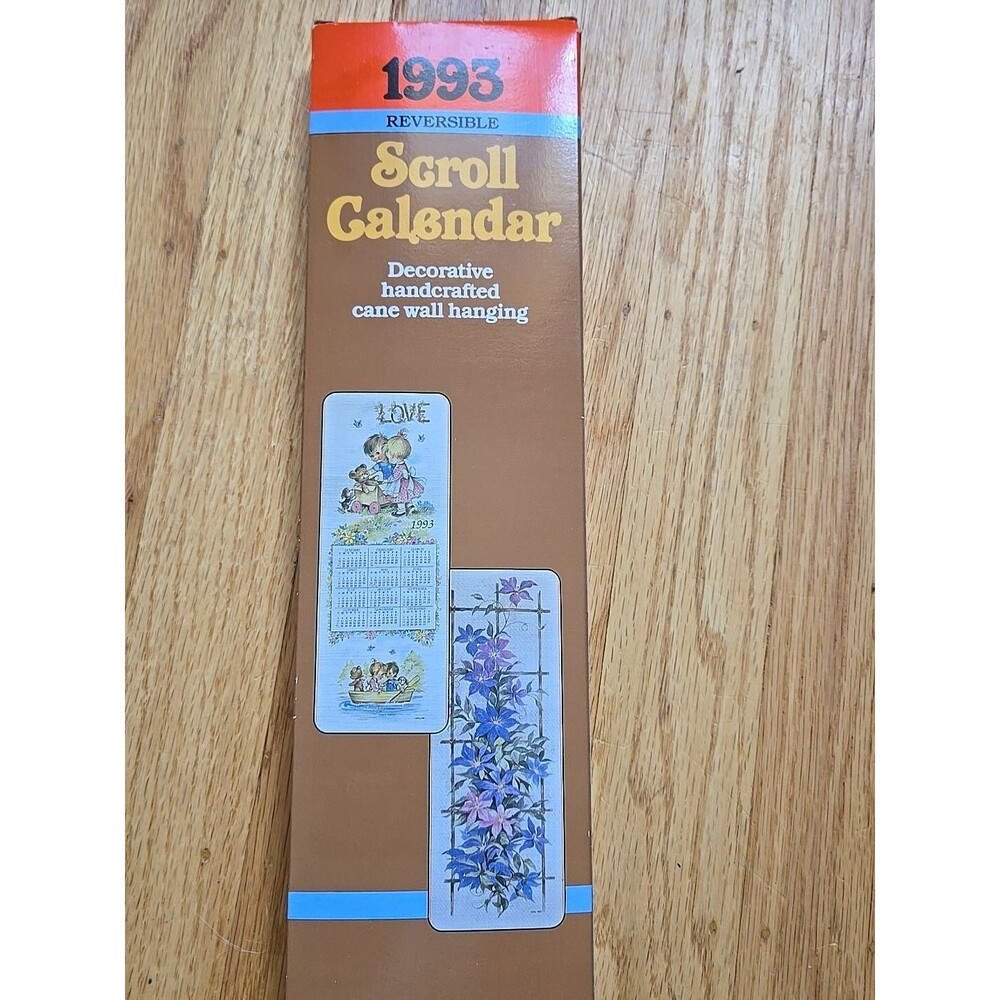 Vintage 1993 Reversible Scroll Calendar
